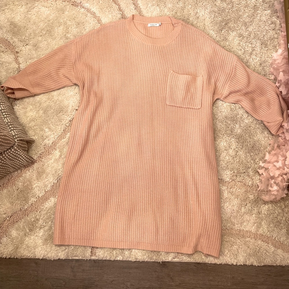 Pink sweater dress